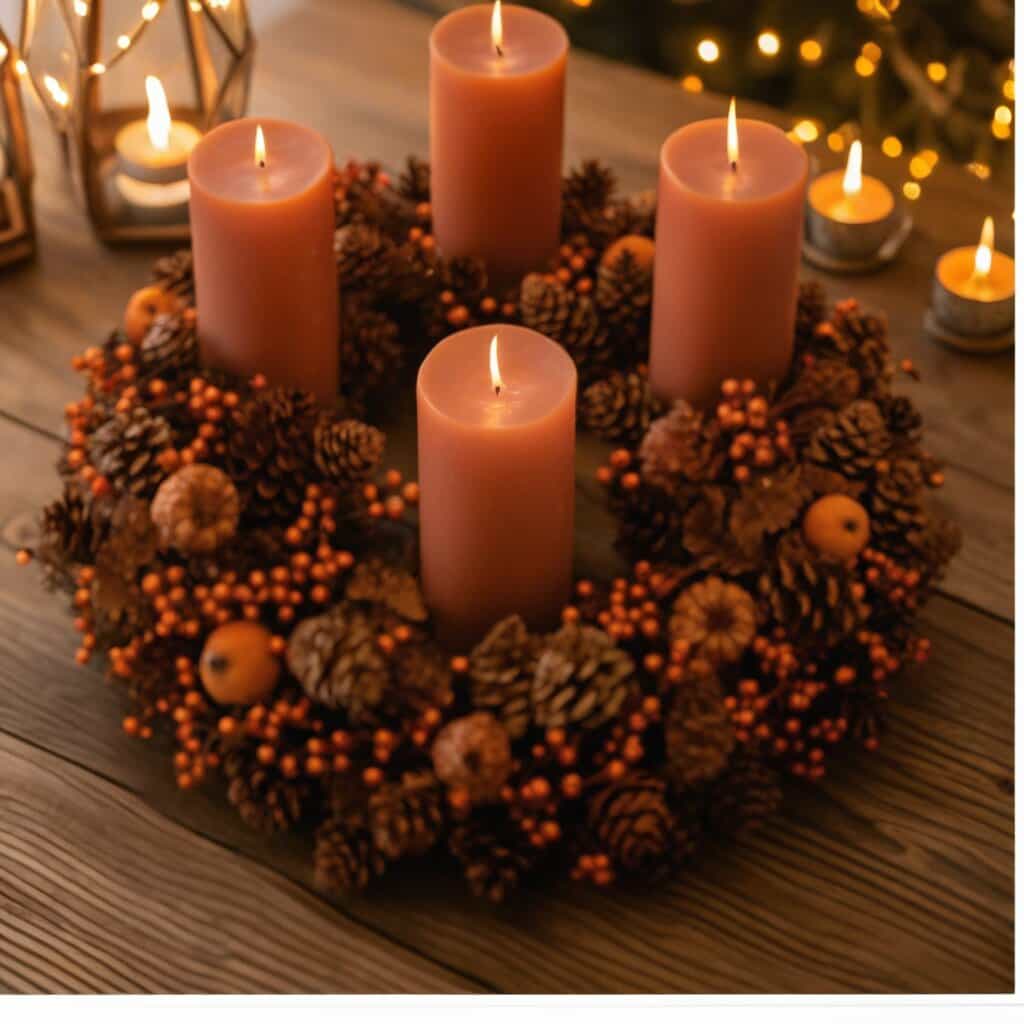 Adventskranz Abendglut – Detailansicht 2