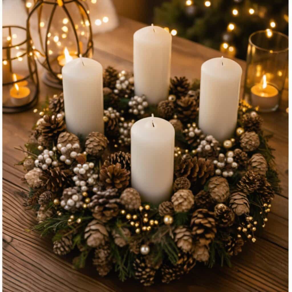 Adventskranz Eisblüte – Detailansicht 2