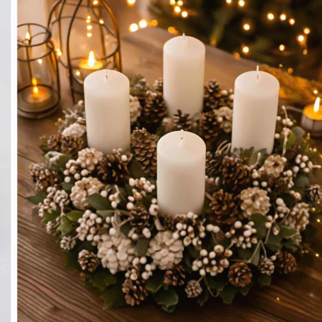 Adventskranz Schneelicht – Detailansicht 2