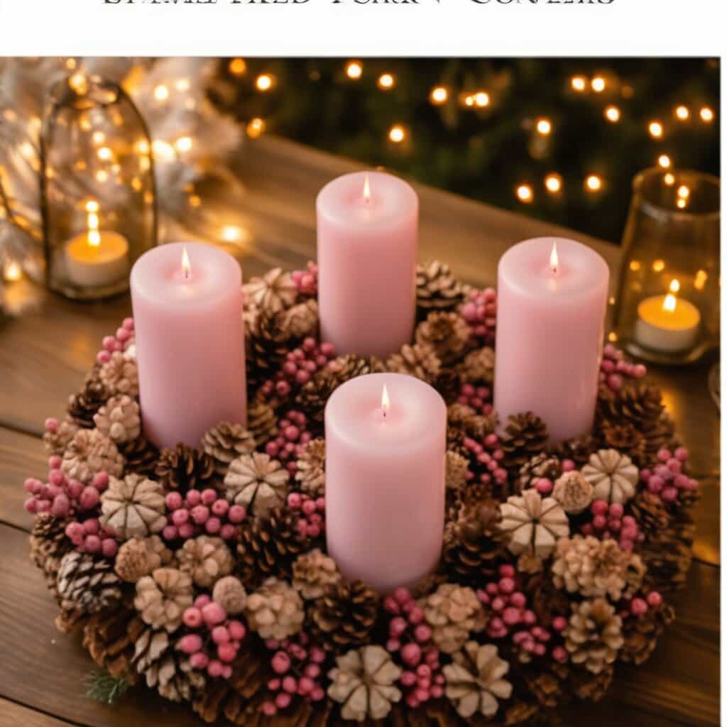 Adventskranz Winterrose – Detailansicht 2