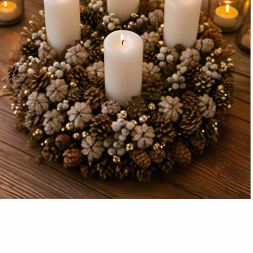 Adventskranz Zapfengold – Detailansicht 2