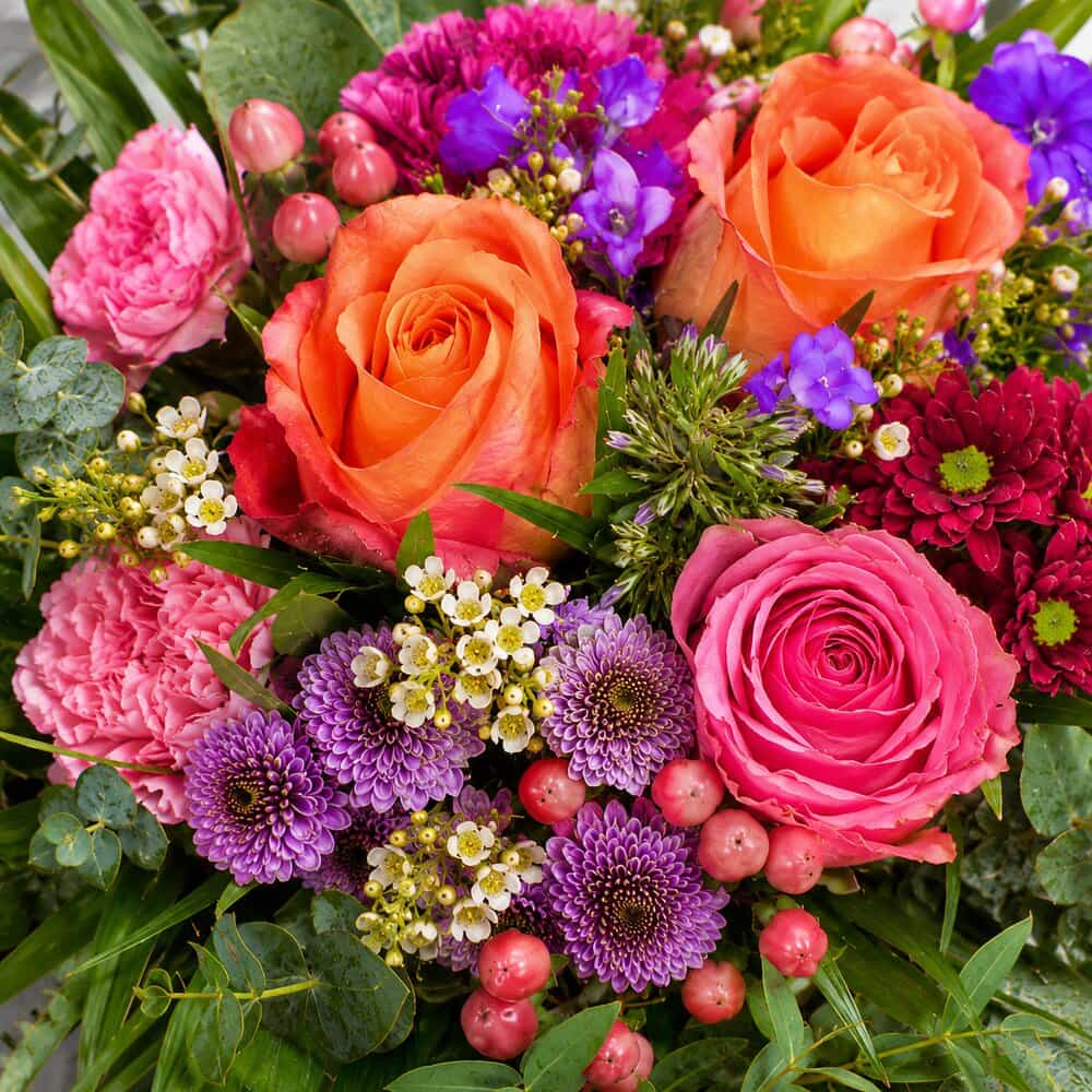 Kaia – Rosenstrauß in Rosa & Orange – Detailansicht 2