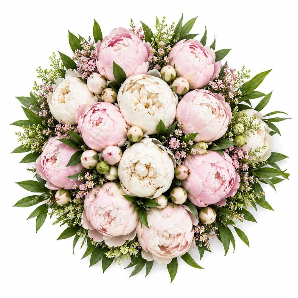 Lina – Pfingstrosen in Rosa & Weiß – Blumenstrauß vom Münchner Floristen
