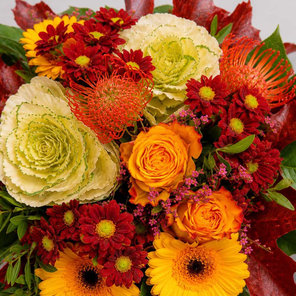 Rica – Herbststrauß in Orange & Rot – Detailansicht 2