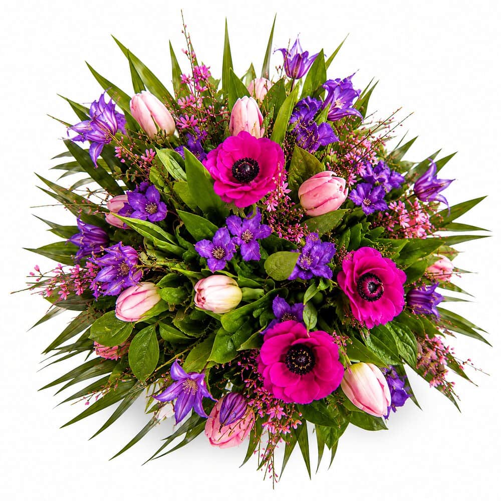 Elly – Frühlingsstrauß mit Anemonen – frisch gebundener Blumenstrauß