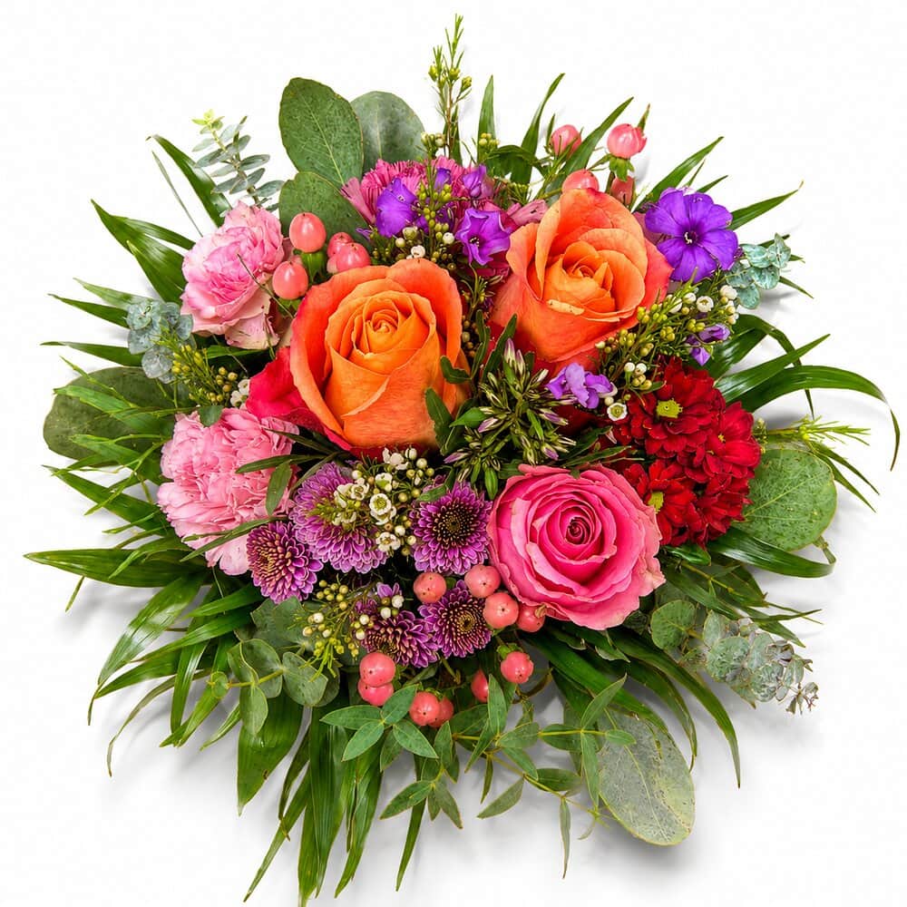 Kaia – Rosenstrauß in Rosa & Orange – frisch gebundener Blumenstrauß