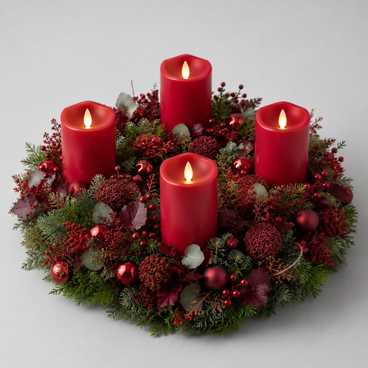 Adventskranz Rubin