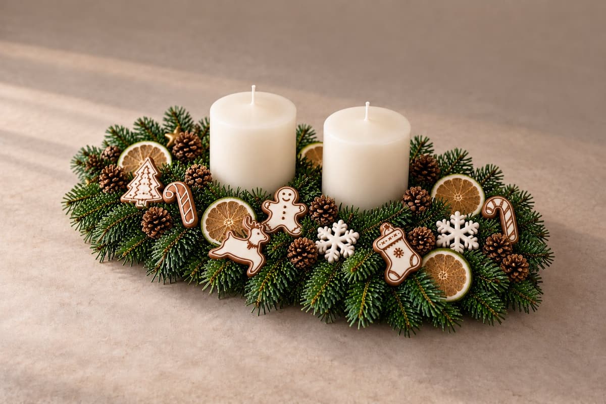 Adventsgesteck Flockentanz