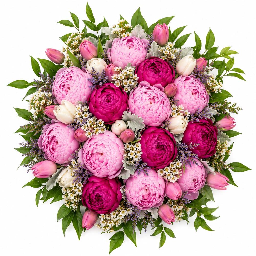 Ella – Pfingstrosen in Rosa & Pink – Blumenstrauß vom Münchner Floristen