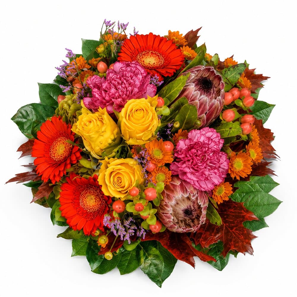 Pola – Exotischer Strauß mit Protea – Blumenstrauß vom Münchner Floristen