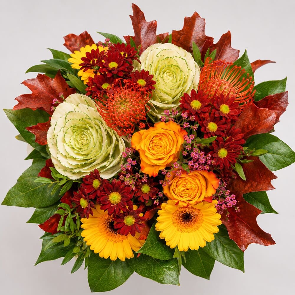 Rica – Herbststrauß in Orange & Rot – Blumenstrauß vom Münchner Floristen