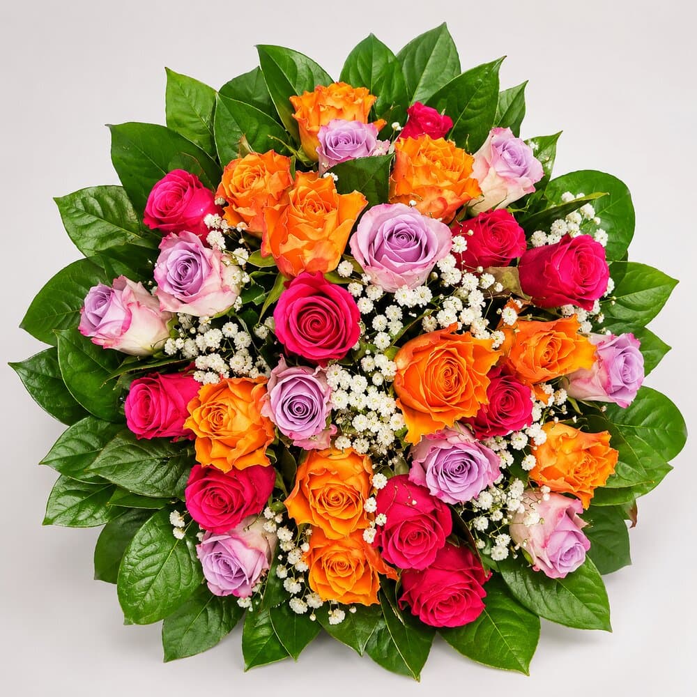 Roky – Bunter Rosenstrauß – Blumenstrauß vom Münchner Floristen